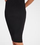 Платье миди из ребристой ткани Mugler, черный - фото 5