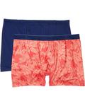 Боксеры Tommy Bahama Mesh Tech, цвет Solid Navy/Coral Leaves - фото