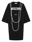Мини-платье с логотипом Moschino, черный - фото
