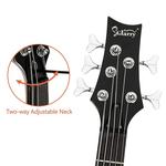 Басс гитара Glarry Black GIB 5 String Electric Bass Guitar Full Size SS Pick-up - фото 3