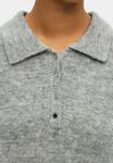 Поло Object Polo shirt, Medium Grey Melange/Dark Grey - фото 4