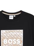 Футболка с квадратным логотипом BOSS Kidswear, черный - фото 3