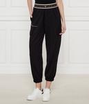 Брюки спортивные женские Ea7 карго с логотипом на поясе, черный - фото