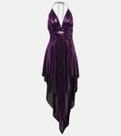 Асимметричное платье миди с декором Alexandre Vauthier, Cyclamen - фото