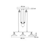 Подвесной светильник KOSILUM, 88x22x150 см, черный - фото 2