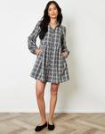 Платье-рубашка мини в клетку Threadbare Check темно-синего цвета - фото 2