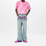 Джинсы мужские Louis Vuitton с принтом, синий - фото 2