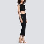 Рибленый укороченный топ BALMAIN, черный - фото 9