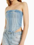 Топ Bershka, синий джинсовый - фото 3