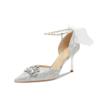 Ainer-cat Ainer cat Slim Heel High Heels 8cm Women's Silver - фото 3