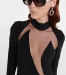 Мини-платье с вырезом-сеткой David Koma, черный - фото 4