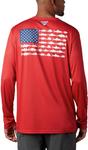 Columbia Men's Standard Terminal Tackle PFG Fish Flag LS, Red Spark/White, Medium - фото 2