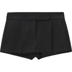 Мини-юбка-шорты Alexander Wang с вышитым логотипом, черная - фото