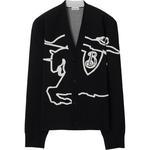 Джемпер Ekd Cotton blend Cardigan Burberry, черный - фото 3