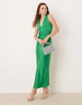 Платье OMNES Nova Satin Tie Back в зеленом цвете - фото 4