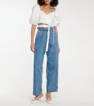 Короткая хлопковая блузка Miu Miu, Talco - фото 2