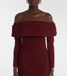 Платье миди из крепа с открытыми плечами Derika Emilia Wickstead, бордовый - фото 4