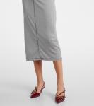 Трикотажное шелковое платье миди Miu Miu, Grigio - фото 5