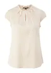 Атласная блузка Comma с рюшами, бежевый - фото 4