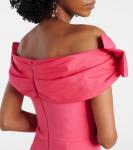 Мини-платье из крепа с бантом Rebecca Vallance, Rogue Red - фото 5