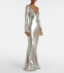Атласное платье Валлетта Galvan, серебряный - фото 2
