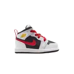 Кроссовки Air Jordan 1 Mid TD, Black White Speed Red - фото