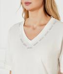 Футболка женская Liu Jo Sport с v-образным вырезом, экрю - фото 4