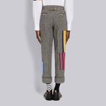 Патчворк укороченные шерстяные брюки THOM BROWNE, белый - фото 5