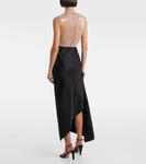 Макси-платье с пайетками и драпировкой David Koma, Beige/Black - фото 3