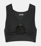 Лиф бикини с цветочной аппликацией в виде роз Same, черный - фото