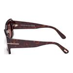 TOM FORD Солнечные очки прямоугольной формы Brigitta, Brown - фото 8