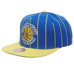 Кепка NBA GOLDEN STATE WARRIORS TEAM PINSTRIPE SNAPBACK CAP Mitchell And Ness, цвет Blau - фото