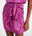 Сатиновое жаккардовое мини-платье Celie Poupette St Barth, Purple Reef - фото 5