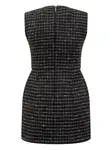 Платье из твида в клетку MSGM, черный - фото 2