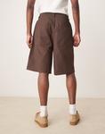 Длинные парусиновые шорты коричневого цвета Asos Design - фото 4