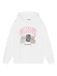 Худи с графичным принтом GANNI, белый - фото