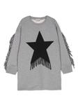Stella McCartney Kids толстовка Fringed Star, серый - фото