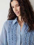 Шифоновый блузон с рюшами HUSH, Light Blue - фото 4