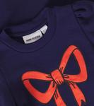 Платье-свитшот из хлопка с бантом Mini Rodini, синий - фото 3