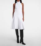 Рибленое платье-водолазка миди Alaïa, Blanc - фото 2