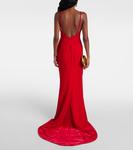 Бархатное платье с бантом Alessandra Rich, красный - фото 3