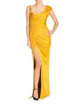 Платье с разрезом спереди Drape Versace, желтый - фото 5