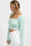 Укороченный топ Artic Knit Tie Back в цвете Aqua LE LIS - фото 4