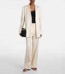 Сатиновый блейзер Toteme, экрю - фото 2