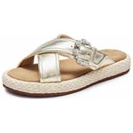 Стразовые шлепанцы на платформе Staccato, лунное серебро - фото 6