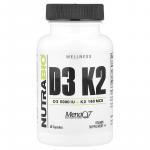 NutraBio, D3 K2, 60 капсул - фото