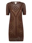 Платье из сетчатой вязки TWINSET, коричневый - фото
