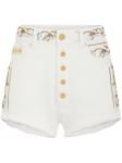 Rabanne джинсовые шорты с вышивкой, белый - фото