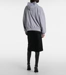 Хлопковый худи с логотипом Balenciaga, Heather Grey/Yellow - фото 3