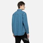 Рубашка мужская джинсовая синяя Evisu, синий - фото 4